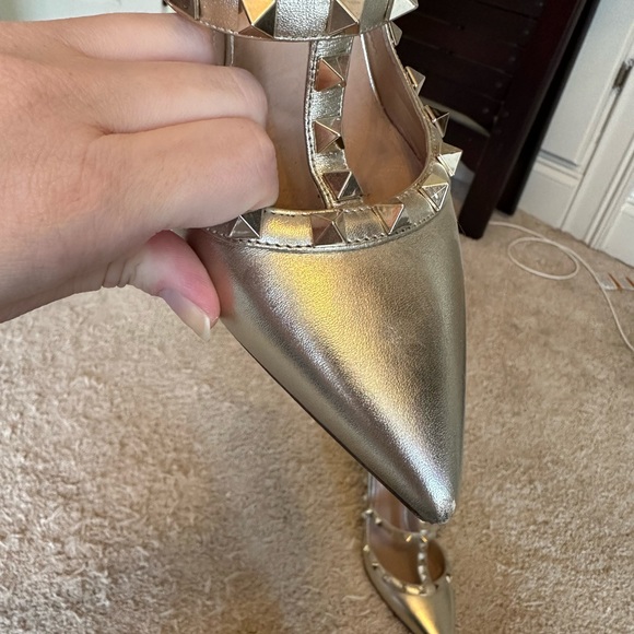 Gold Valentino rock stud caged pump size 38 - Picture 5 of 9